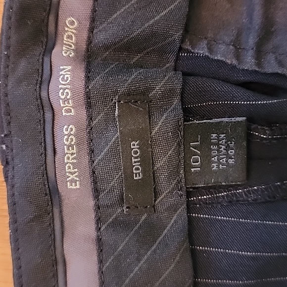 Womens Express Pin Stripe Black Bootcut Pants - Size 10 Long - Picture 4 of 7